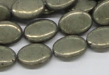 CPY14 16 inches 13*18mm oval pyrite gemstone beads wholesale