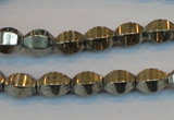 CPY142 15.5 inches 8*10mm rice pyrite gemstone beads wholesale