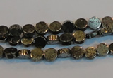 CPY150 15.5 inches 6mm coin pyrite gemstone beads wholesale