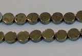 CPY151 15.5 inches 8mm coin pyrite gemstone beads wholesale