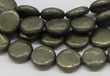 CPY17 16 inches 12mm coin pyrite gemstone beads wholesale