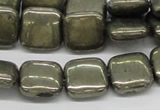 CPY18 16 inches 14*14mm square pyrite gemstone beads wholesale