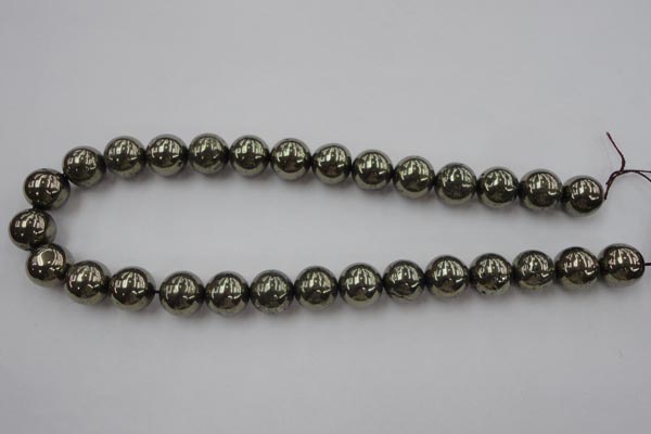 CPY206 15.5 inches 14mm round pyrite gemstone beads wholesale