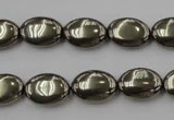 CPY232 15.5 inches 10*14mm oval pyrite gemstone beads wholesale