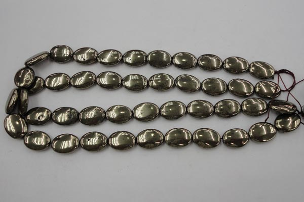 CPY234 15.5 inches 13*18mm oval pyrite gemstone beads wholesale