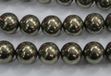 CPY24 16 inches 12mm round pyrite gemstone beads wholesale