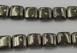 CPY250 15.5 inches 10*10mm square pyrite gemstone beads wholesale