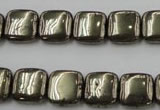 CPY251 15.5 inches 12*12mm square pyrite gemstone beads wholesale