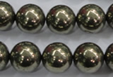 CPY27 16 inches 18mm round pyrite gemstone beads wholesale