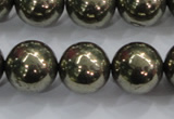 CPY28 16 inches 20mm round pyrite gemstone beads wholesale