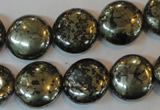 CPY303 15.5 inches 16mm flat round pyrite gemstone beads wholesale