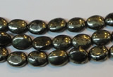 CPY310 15.5 inches 7*9mm oval pyrite gemstone beads wholesale