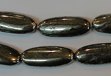 CPY311 15.5 inches 10*25mm oval pyrite gemstone beads wholesale