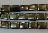 CPY320 15.5 inches 8*10mm rectangle pyrite gemstone beads wholesale