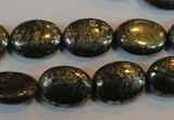 CPY33 16 inches 12*16mm oval pyrite gemstone beads wholesale