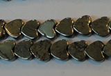 CPY330 15.5 inches 6*6mm heart pyrite gemstone beads wholesale