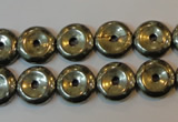 CPY336 15.5 inches 12mm donut pyrite gemstone beads wholesale