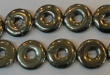 CPY338 15.5 inches 16mm donut pyrite gemstone beads wholesale