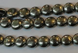 CPY35 16 inches 8mm coin pyrite gemstone beads wholesale