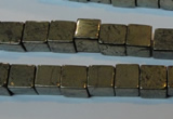 CPY352 15.5 inches 8*8mm cube pyrite gemstone beads wholesale