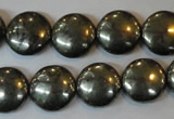 CPY36 16 inches 14mm coin pyrite gemstone beads wholesale