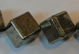 CPY365 15.5 inches 16*16mm faceted cube pyrite gemstone beads