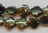 CPY373 15 inches 12*12mm cross pyrite gemstone beads