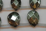 CPY376 Top drilled 15*20mm briolette pyrite gemstone beads