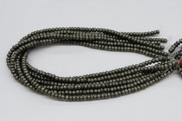 CPY38 16 inches 5*10mm rondelle pyrite gemstone beads wholesale