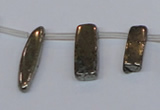 CPY395 Top drilled 7*15mm - 8*20mm sticks pyrite gemstone beads