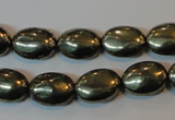 CPY44 16 inches 10*14mm oval pyrite gemstone beads wholesale