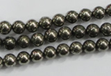 CPY47 16 inches 8mm round pyrite gemstone beads wholesale