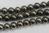 CPY48 16 inches 10mm round pyrite gemstone beads wholesale