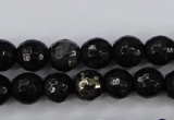 CPY501 15.5 inches 6mm faceted round natural chalcopyrite beads