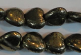 CPY52 16 inches 12*12mm heart pyrite gemstone beads wholesale