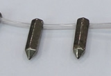 CPY555 Top drilled 6*22mm sticks pyrite gemstone beads