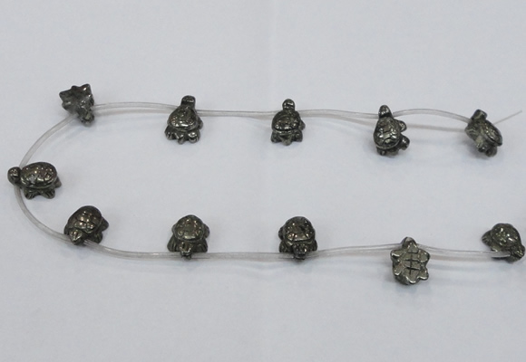 CPY558 Top drilled 13*18mm tortoise pyrite gemstone beads