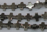 CPY581 15.5 inches 8*8mm cross pyrite gemstone beads wholesale