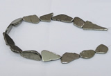 CPY585 15.5 inches 18*25mm - 16*35mm freeform pyrite gemstone beads