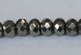 CPY588 15.5 inches 8*12mm faceted rondelle pyrite gemstone beads