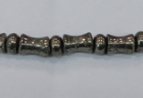 CPY590 15.5 inches 5*8mm - 8*11mm bone & rondelle pyrite beads