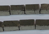 CPY593 15.5 inches 8*16mm cuboid pyrite gemstone beads