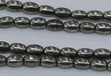 CPY596 15.5 inches 4*6mm rice pyrite gemstone beads wholesale