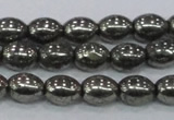 CPY598 15.5 inches 8*10mm rice pyrite gemstone beads wholesale