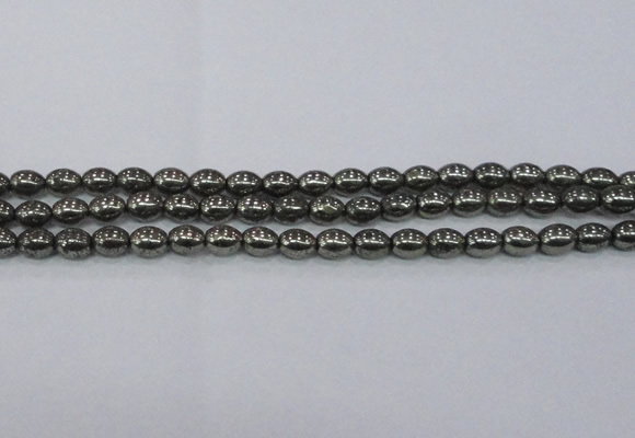 CPY598 15.5 inches 8*10mm rice pyrite gemstone beads wholesale