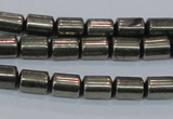 CPY608 15.5 inches 6*9mm tube pyrite gemstone beads