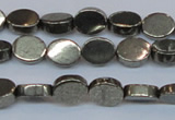 CPY640 15.5 inches 6*8mm oval pyrite gemstone beads wholesale