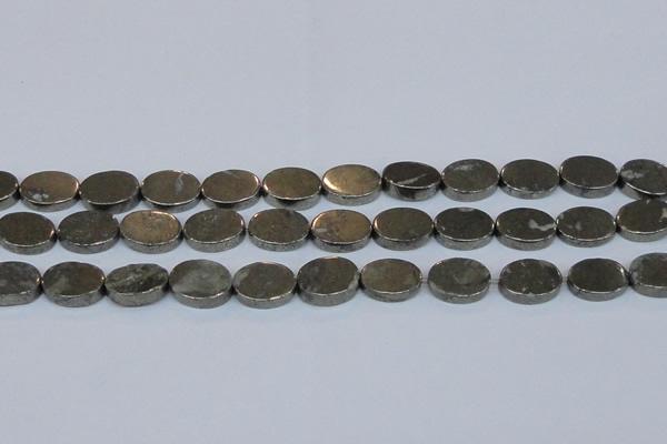 CPY643 15.5 inches 12*16mm oval pyrite gemstone beads wholesale