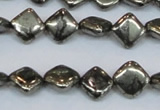 CPY647 15.5 inches 8*8mm diamond pyrite gemstone beads wholesale