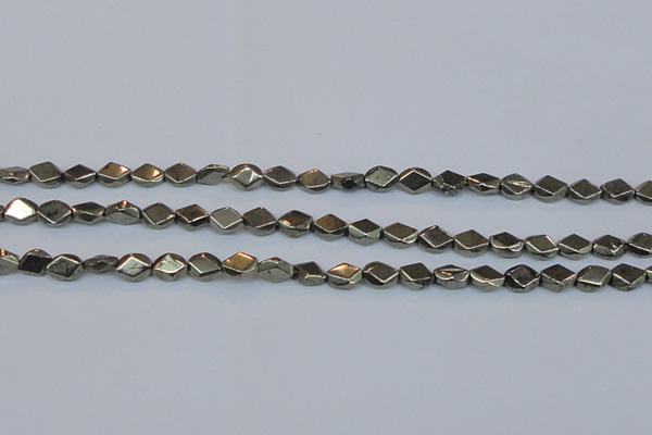 CPY651 15.5 inches 6*8mm pyrite gemstone beads wholesale